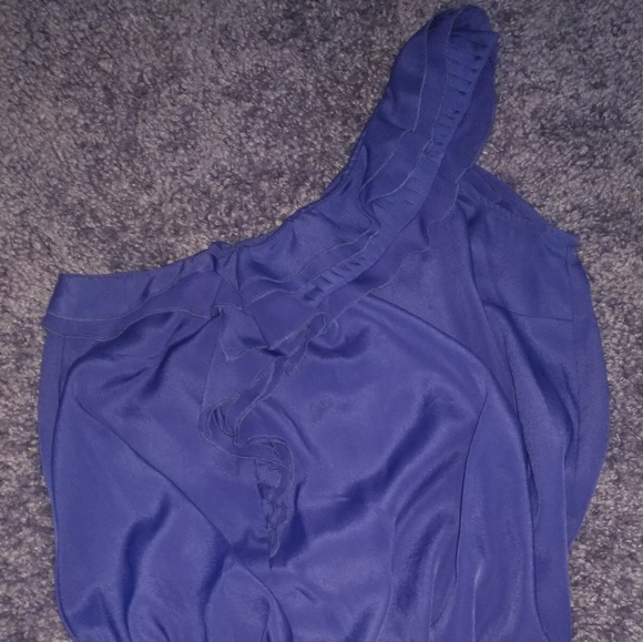Purple Ruffle One Shoulder Top - Picture 2 of 6